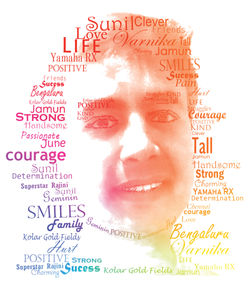 multi color typography potrait
