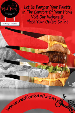 Red fork deli promotional poster