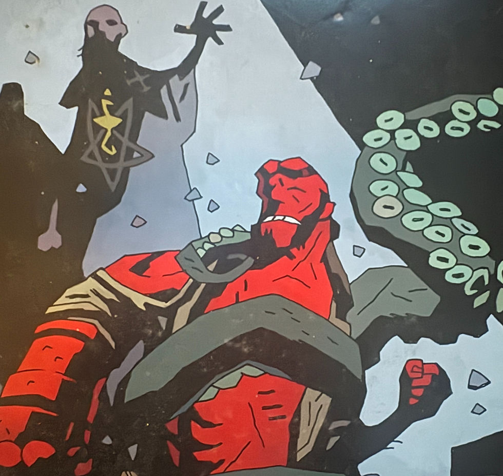 The front cover of the "Seed of Destruction" graphic novel featuring artwork by Mike Mignola. Image by Rayhan Bengougou.