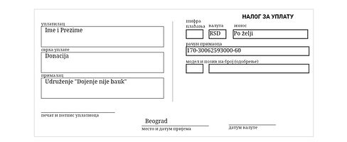 Podaci za uplatu
