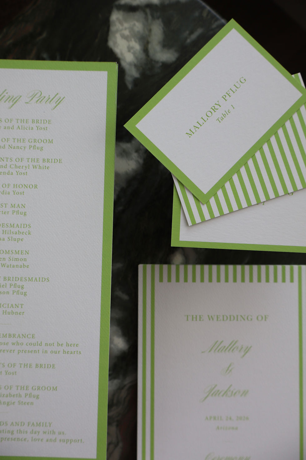 Thumbnail: Striped Wedding Programs