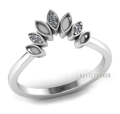 Marquise Border Band w/ CZ Gemstones (SH)