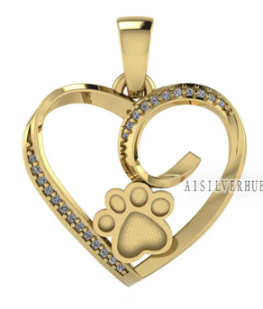 Steps on my Heart Pendant w/ CZ Gemstones (SH)