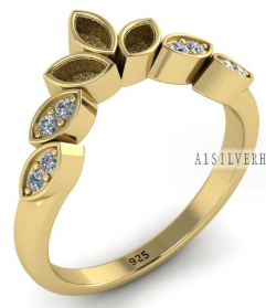 Thumbnail: 3 Stone Marquise w/ CZ Gemstones (SH)*