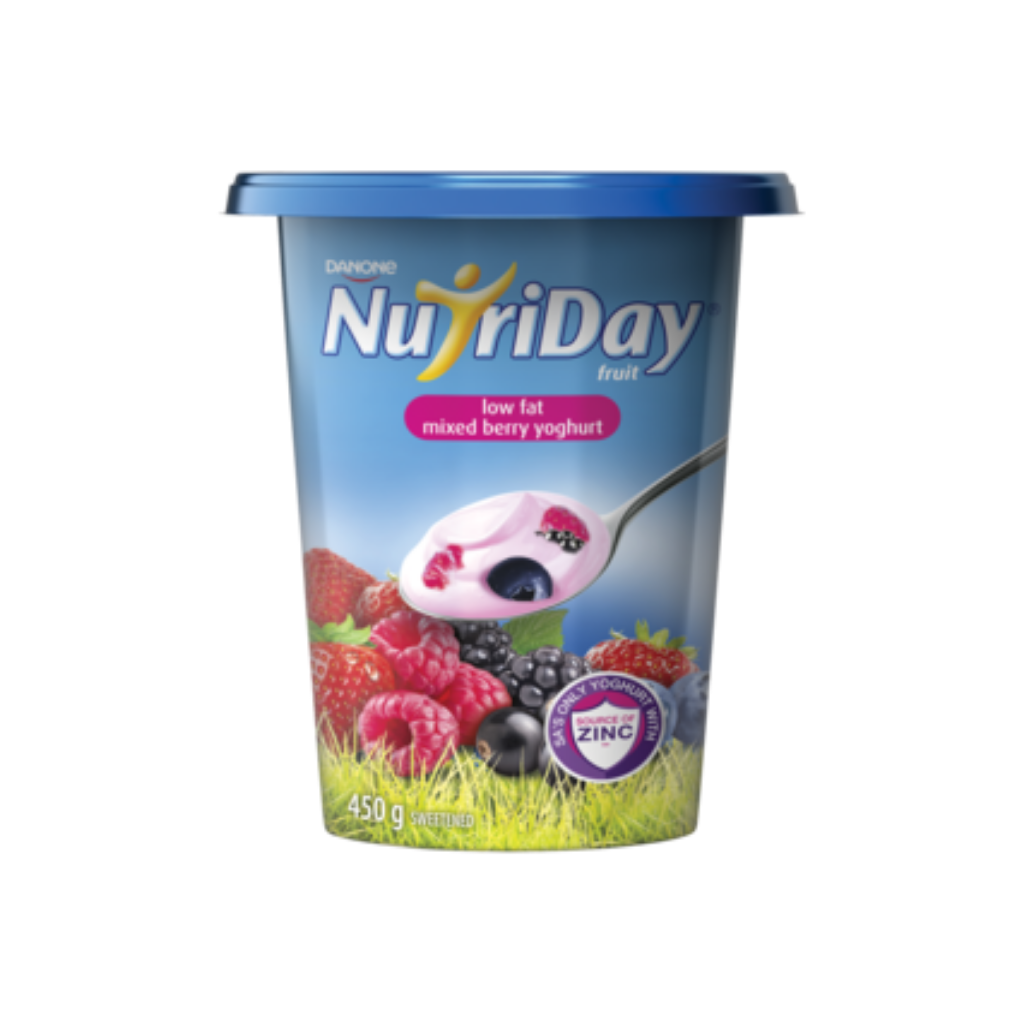 Nutriday Mixed Berry Flavoured Low Fat Yoghurt 450g