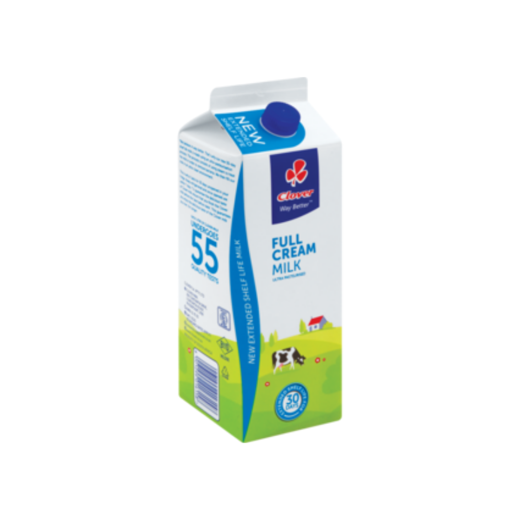 Clover UHT Long Life Full Cream Milk Carton 2L