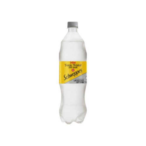 Schweppes Indian Tonic Water Zero Sugar Soft Drink Bottle 1L
