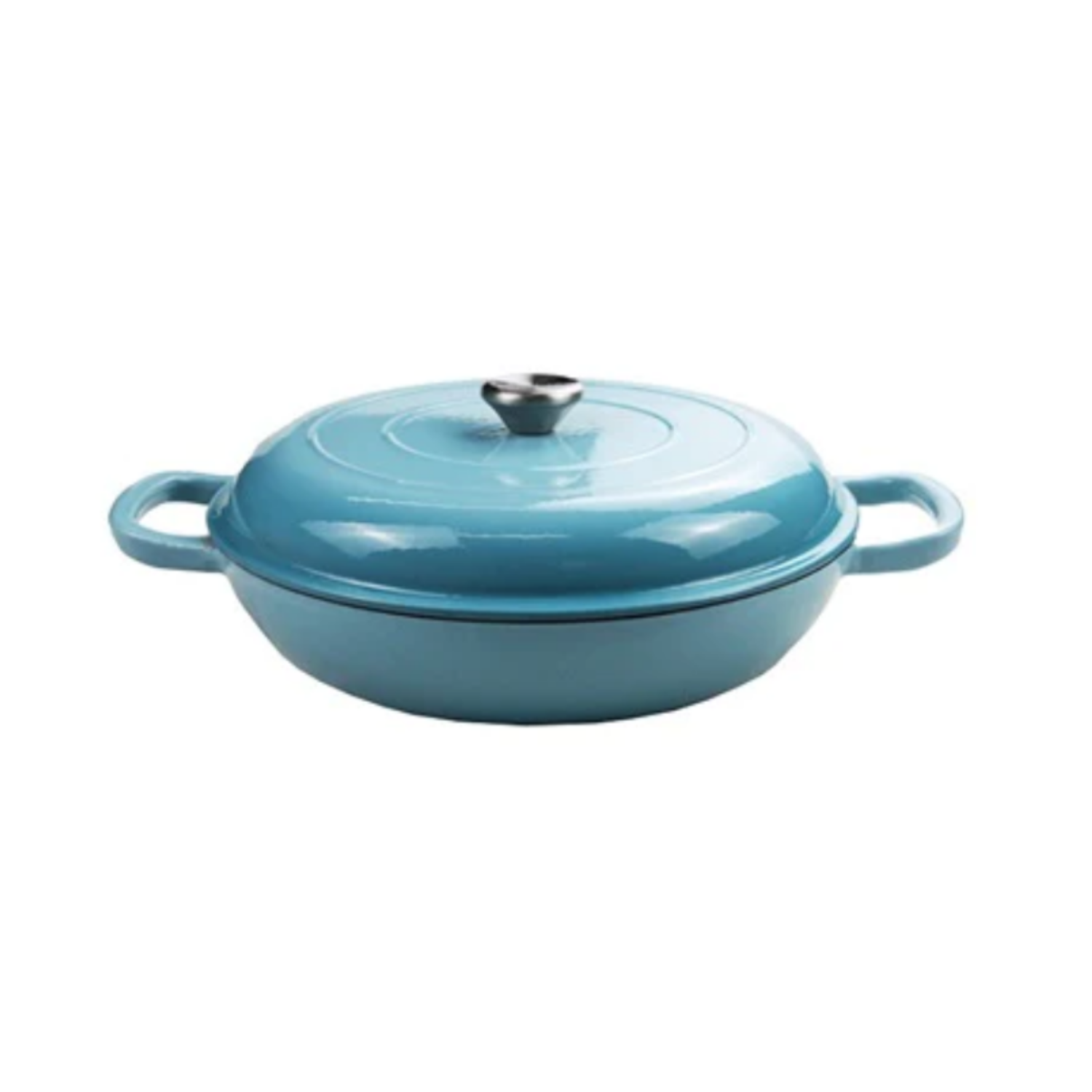 Aqua Cast Iron Casserole Cookware Pot Turquoise 40cm 3.5L