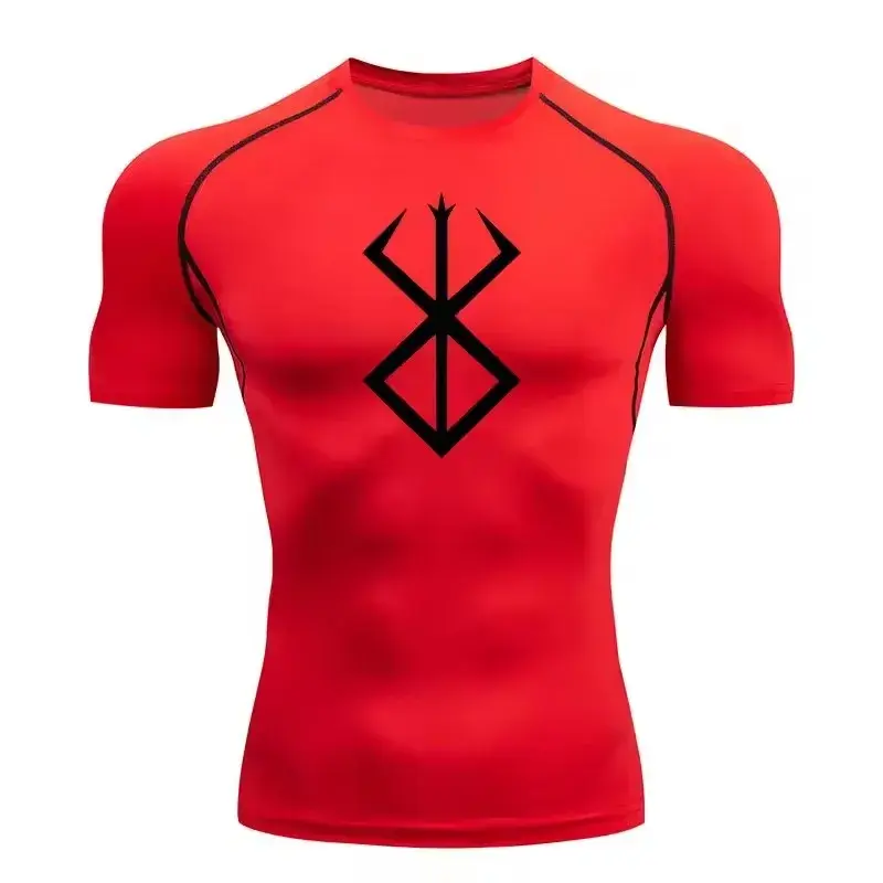 Miniatura: Anime Berserk Compression T-shirt Men Elastic Tight Sportswear Short-sleeved Gym