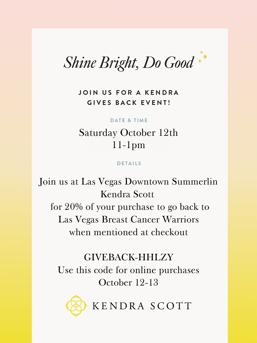 Public Event: Kendra Scott Gives Back!