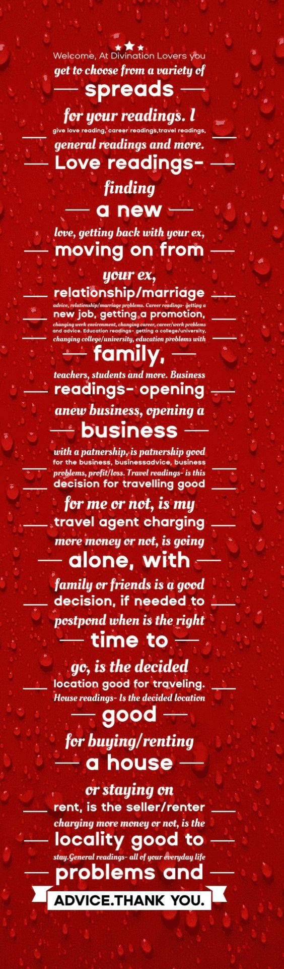 Divination reading types.