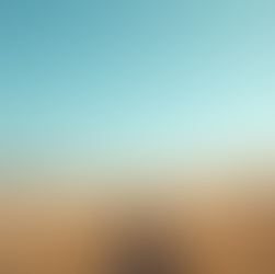 Wide angle view of a tranquil landscape with a clear blue sky