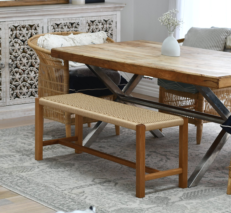 loom bench seat timber and woven seat
