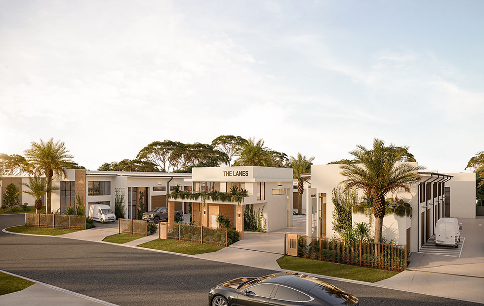 Leading Gold Coast commercial agency Lacey West Commercial has officially brought to market The Lanes, a premium, architecturally refined industrial development located at 1-17/15-17 Traders Way, Currumbin Waters. Positioned strategically between the world-class surf of Currumbin Alley and the rural acreage belt of the Currumbin Valley, this landmark project introduces 17 high-specification, mixed-use warehouses designed to answer the severe undersupply of premium commercial footprints on the Southern Gold Coast.