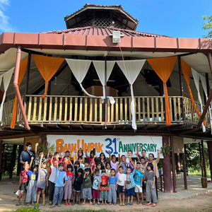 Bamboo and timber construction of a meditation centre