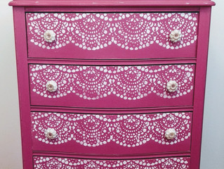 Pink lace dresser