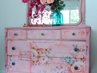 Coral Pink boho dresser