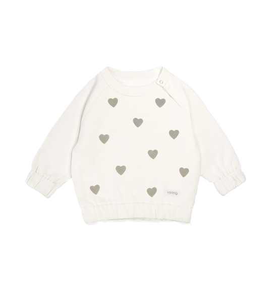 Sweatshirt med hjärtan i ekologisk bomull för baby och barn