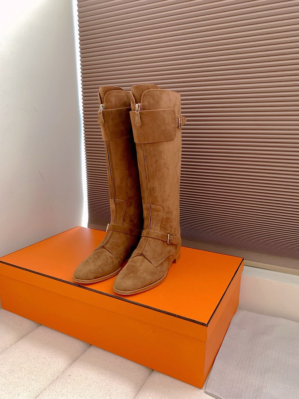 Thumbnail: HERMES JUMPING KELLY BOOTS IN SUEDE LEATHER