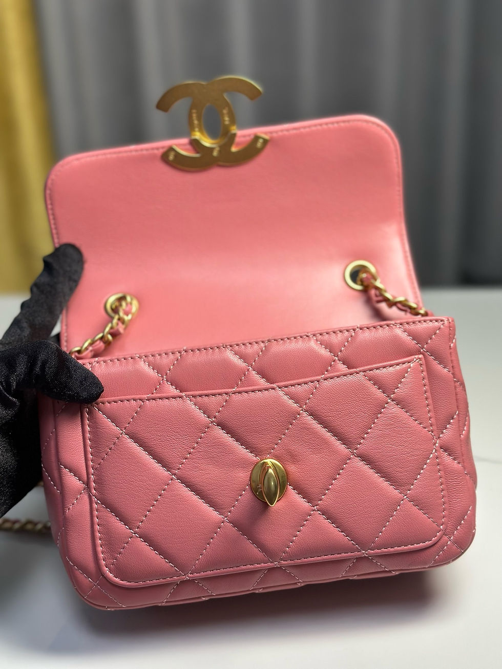 Thumbnail: CHANEL MINI FLAP LAMBSKIN BAG
