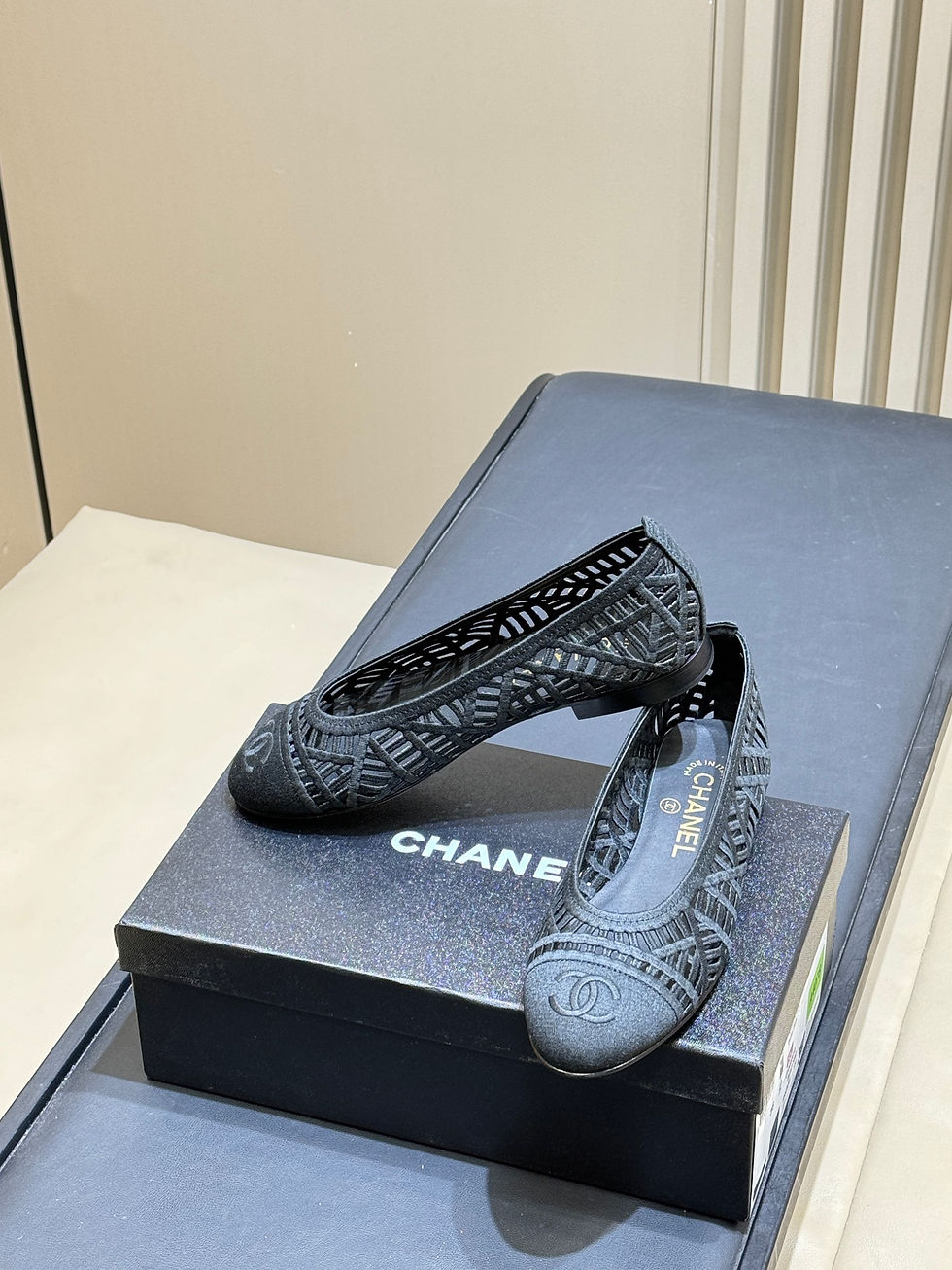 Thumbnail: CHANEL BALLET FLATS EMBROIDERES COTTON 