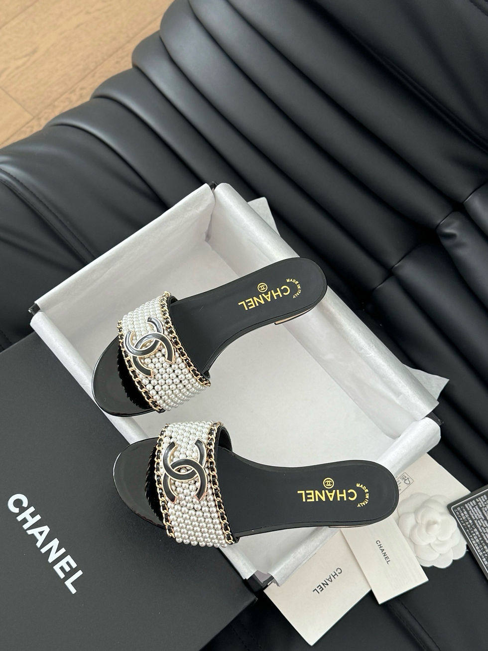 Thumbnail: CHANEL 25C CLASSIC MULES FLAT SANDALS