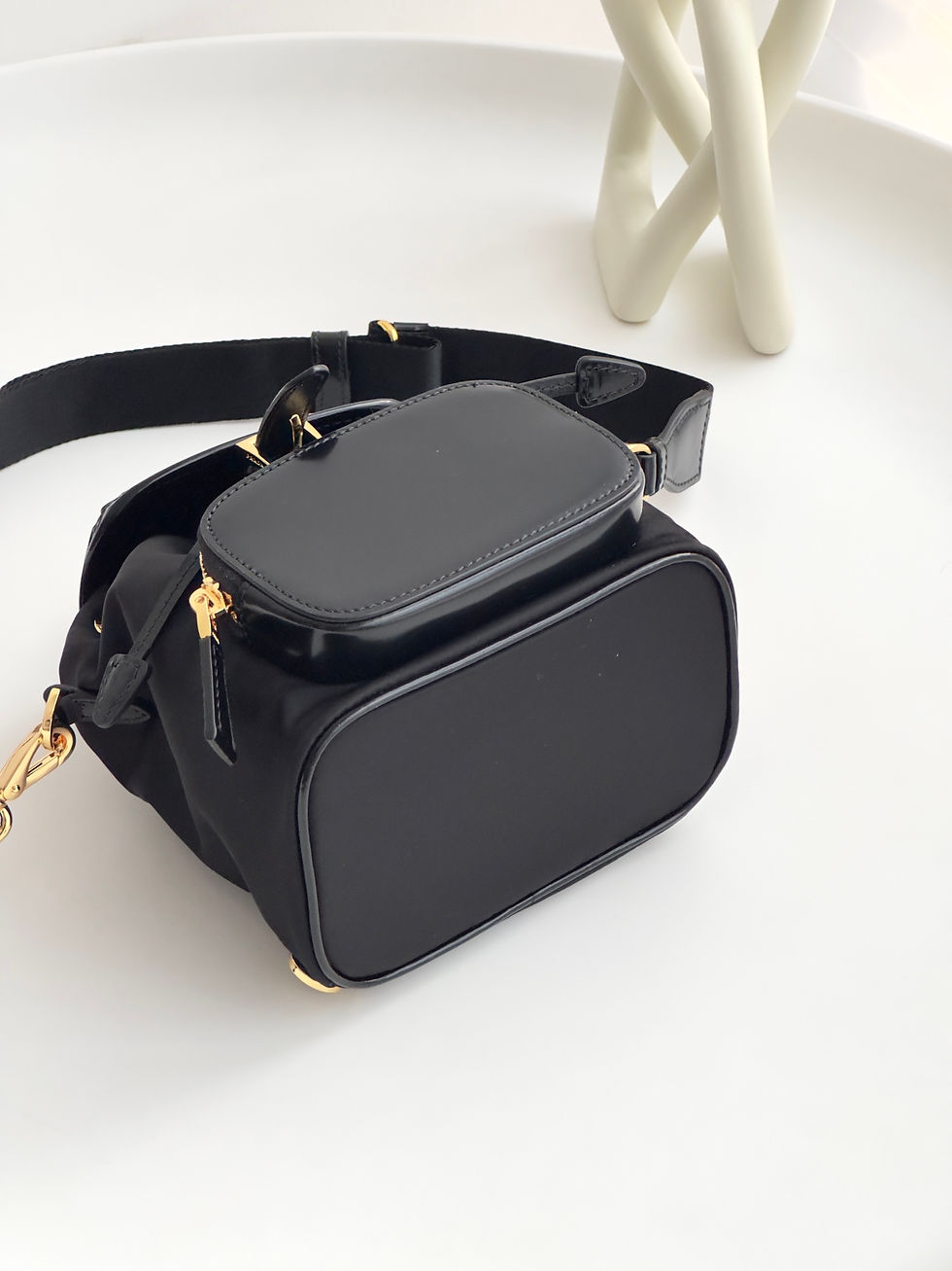 Thumbnail: PRADA RE-NYLON AND BRUSHED LEATHER BACKPACK 