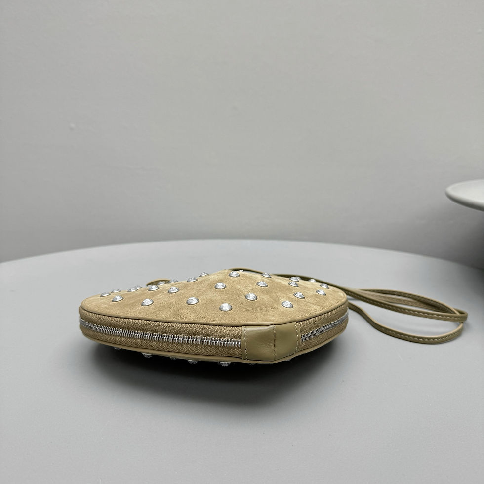 Thumbnail: ALAIA COEUR FROSTED DIAMOND APRICOT BAG 