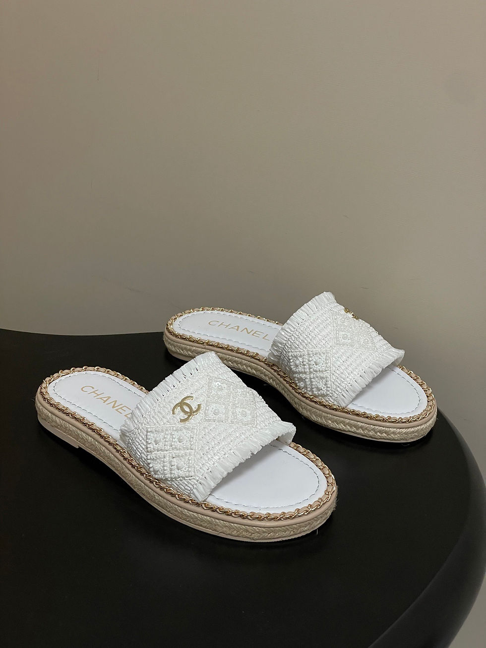 Thumbnail: CHANEL TWEED SLIDE FEATURING