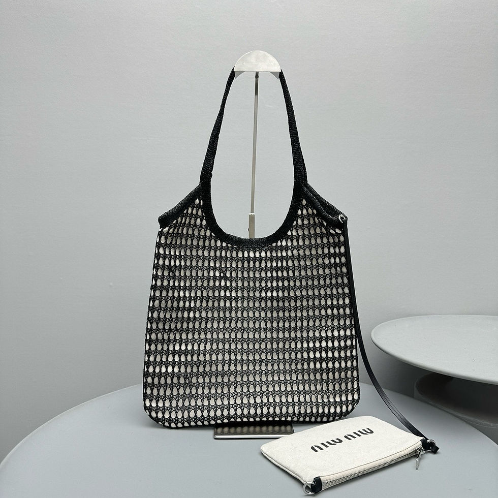Thumbnail: MIU MIU CROCHET RAFFIA  TOTE BAG