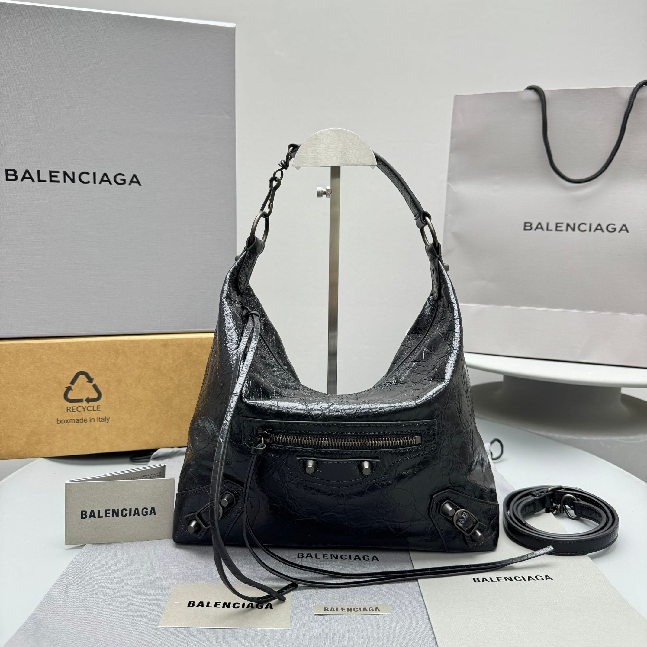 BALENCIAGA LE CITY MOTO SMALL  SHOULDER BAG 