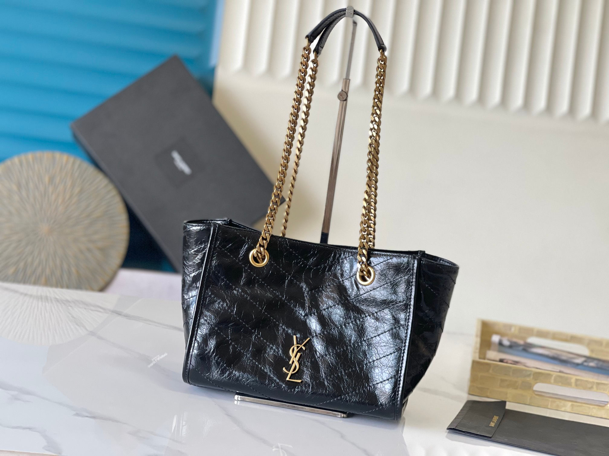 YSL NIKI MEDIUM LEATHER SHOULDER BAG