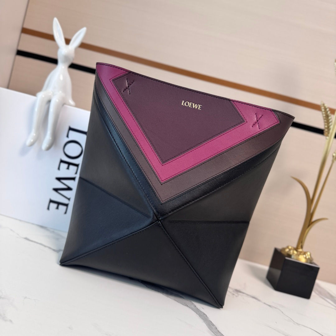 LOEWE PUZZLE FOLD TOTE BAG MEDIUM IN SHINY CALFSKIN