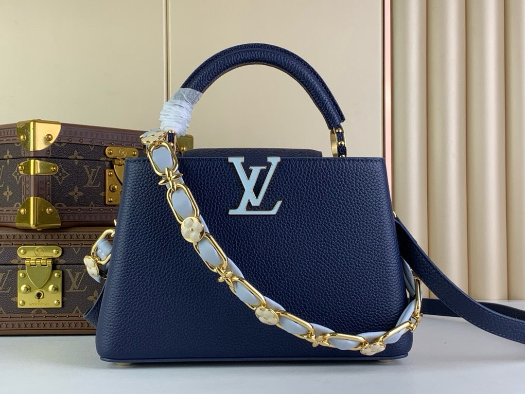 LV CAPUCINES BB BLOSSOM CHAIN HANDBAG