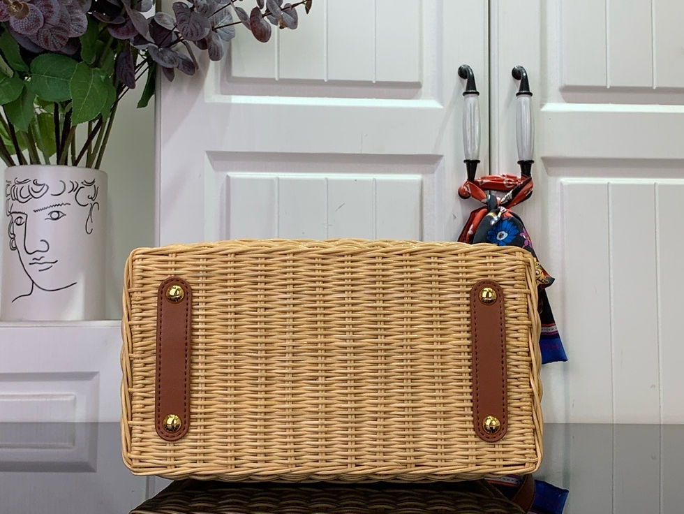 Thumbnail: LV CAPUCINES BB IN WICKER RAFFIA LEATHER BAG 