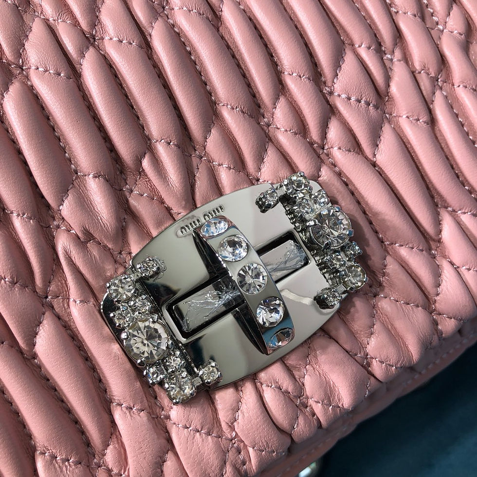Thumbnail: MIU MIU CRYSTAL CLOQUE NAPPA LEATHER BAG 