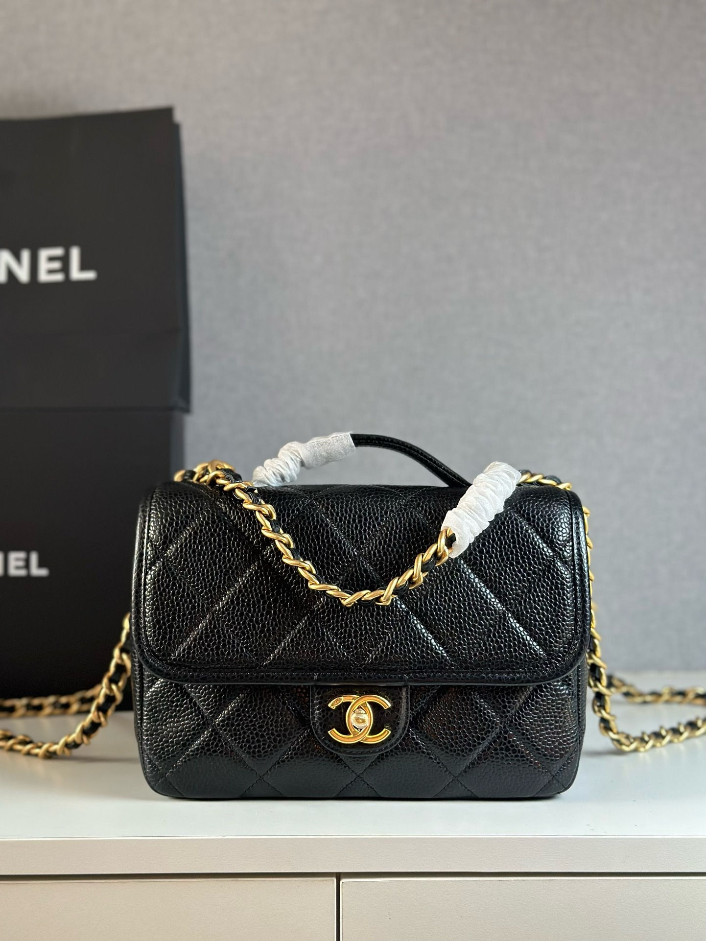 CHANEL 25A FLAP WITH TOP HANDLE ULTIMATE BAG