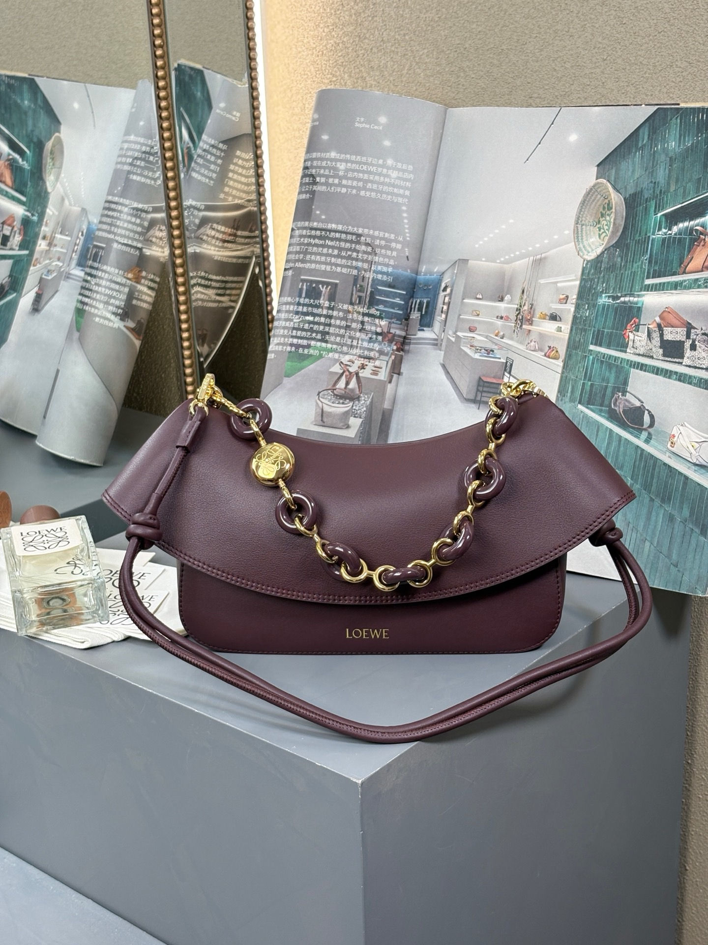 LOEWE OLA MEDIUM LEATHER SHOULDER BAG