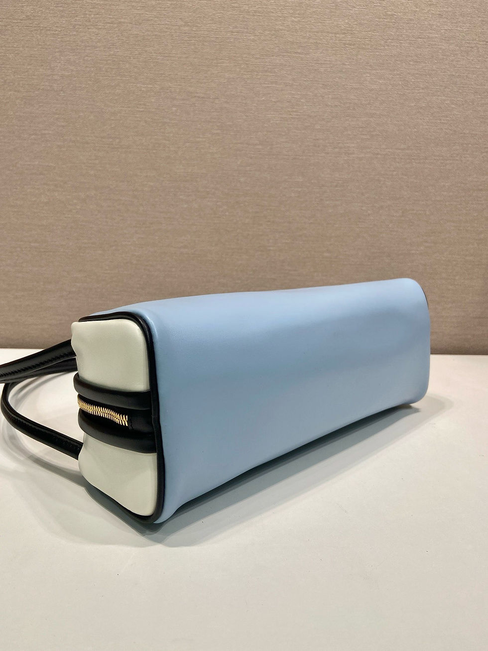 Thumbnail: PRADA SWING BICOLOR LEATHER SHOULDER BAG  