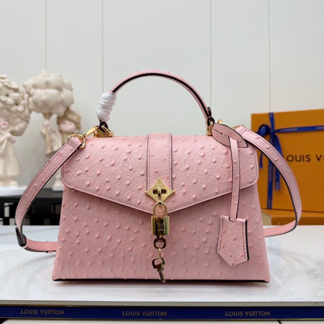 LV ROSE DES VENTS SMALL OSTRICH LEATHER BAG 