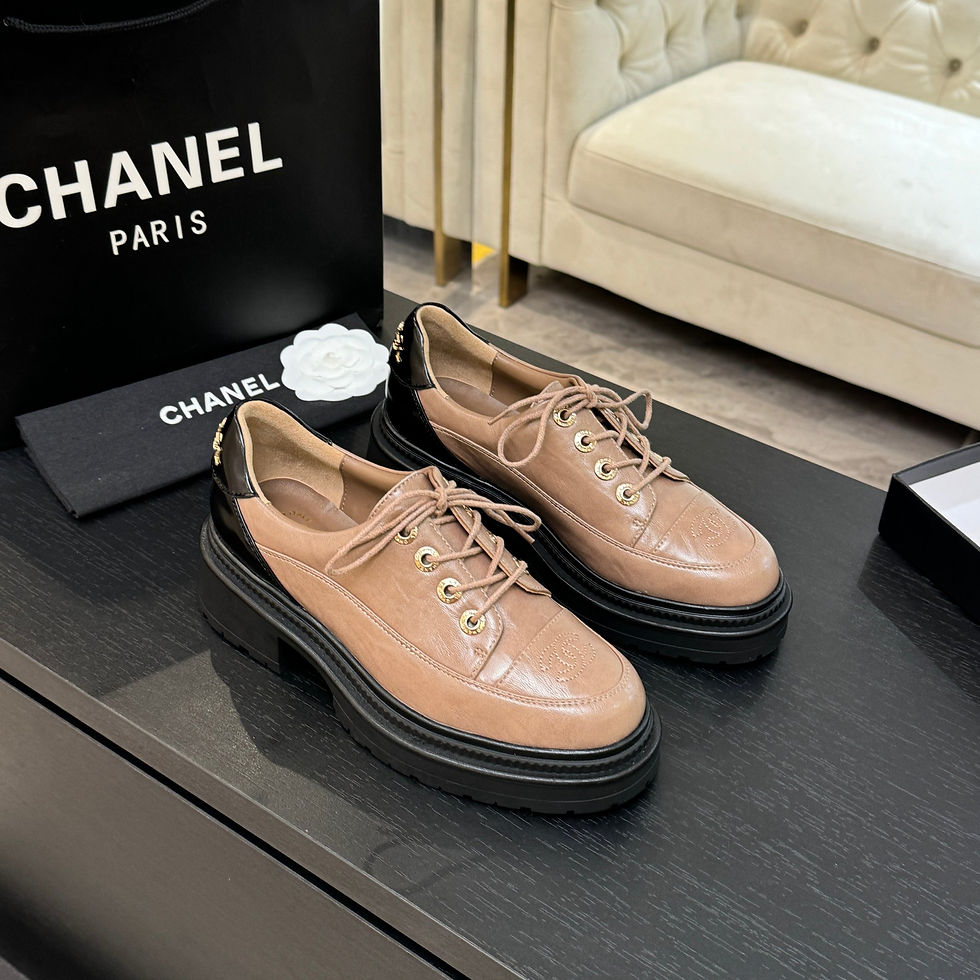 Thumbnail: CHANEL LEATHER PLATFORM LOAFERS 
