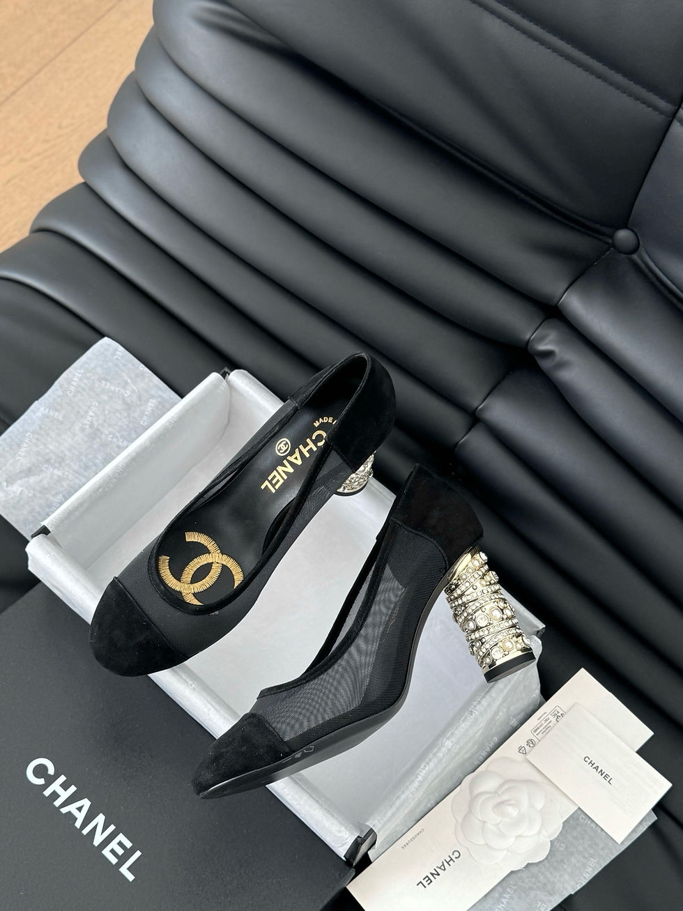 Thumbnail: CHANEL 25C CAP TOE PUMPS SHOES