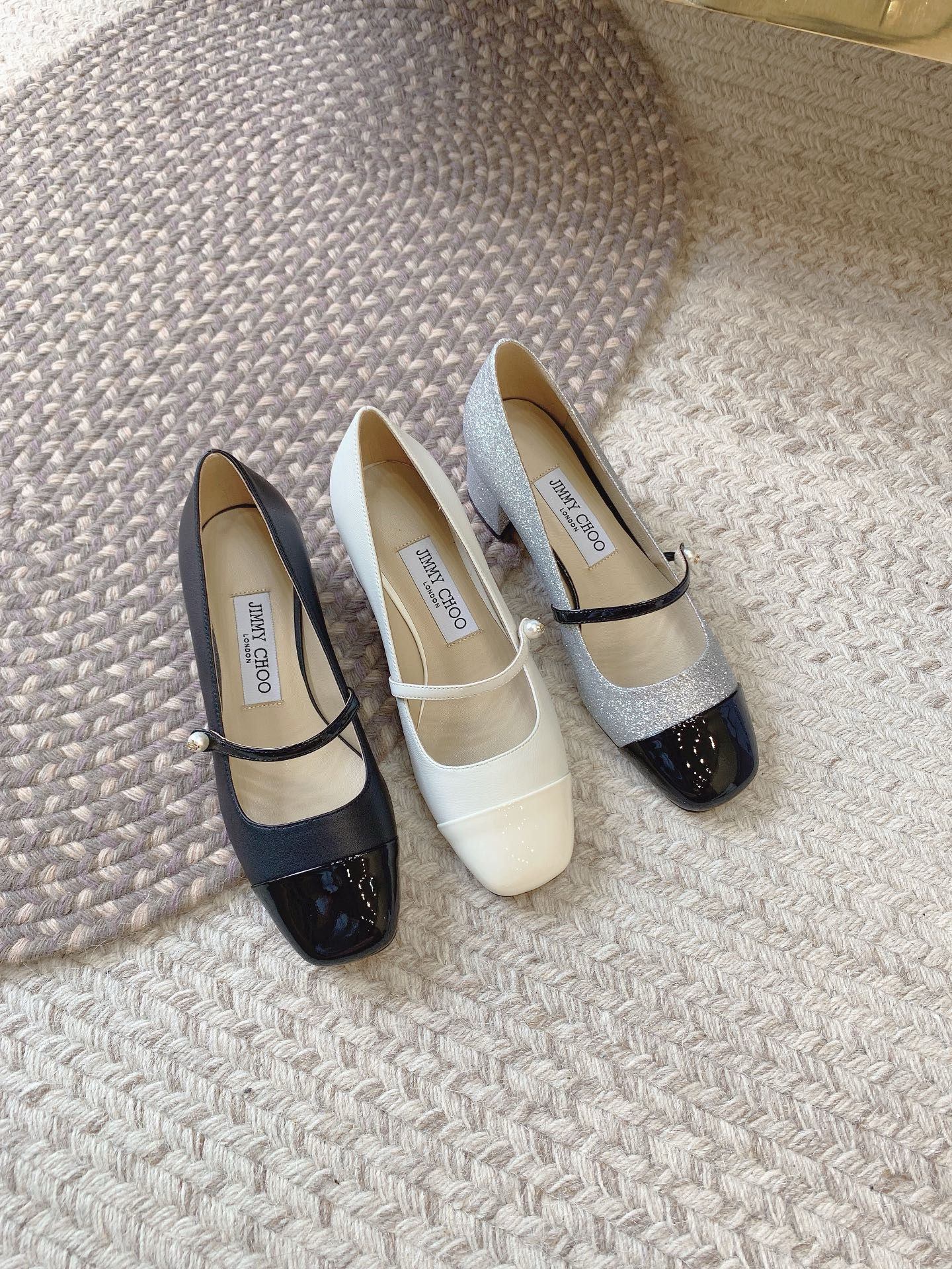 JIMMY CHOO ELISA 45 SQUARE TOE PUMPS 