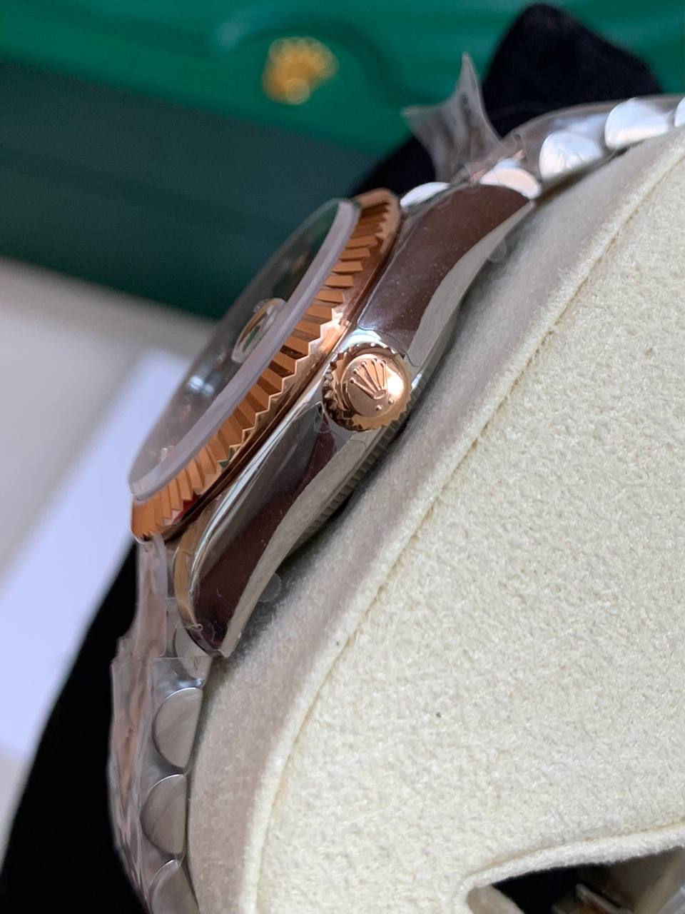 Thumbnail: ROLEX LADY DATEJUST 28 MM JUBILEE STEEL WITH CHOCOLATE BROWN DIAMONDS DIAL 