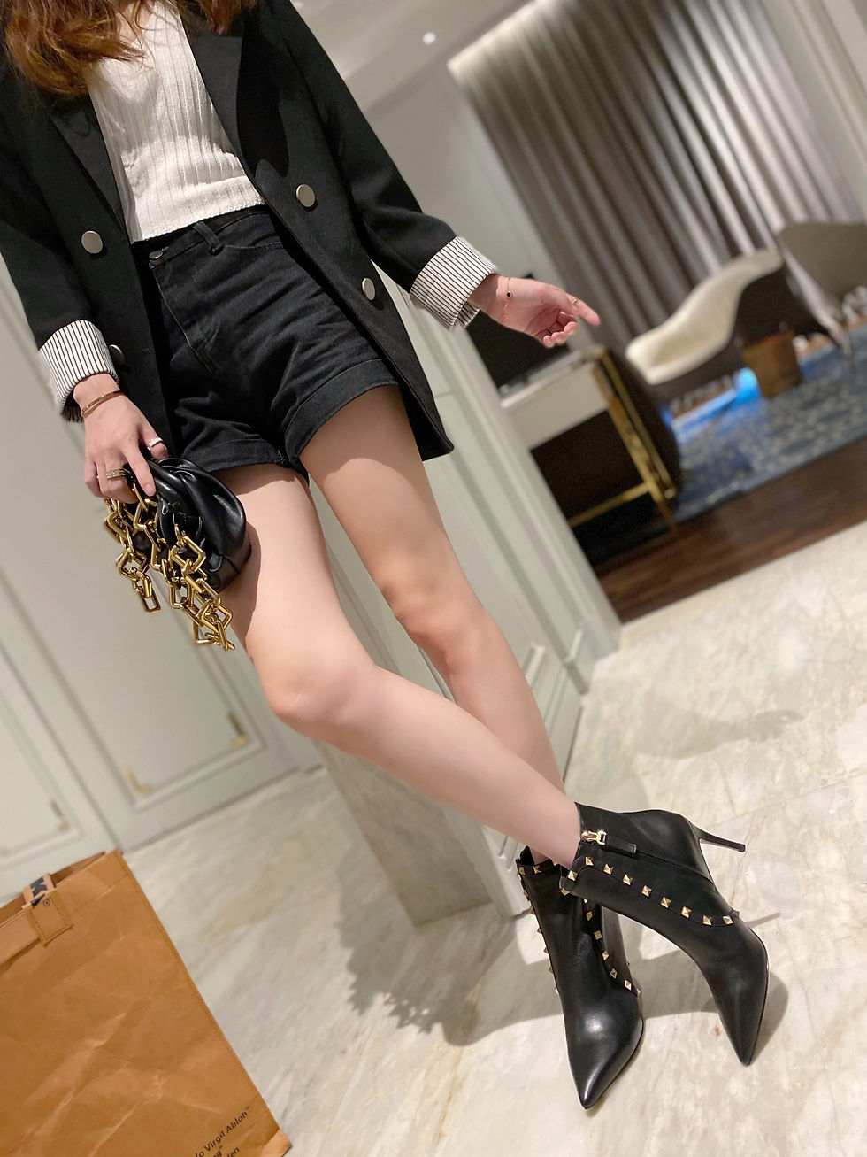 Thumbnail: VALENTINO ROCKSTUD ANKLE BOOTS SHOES 