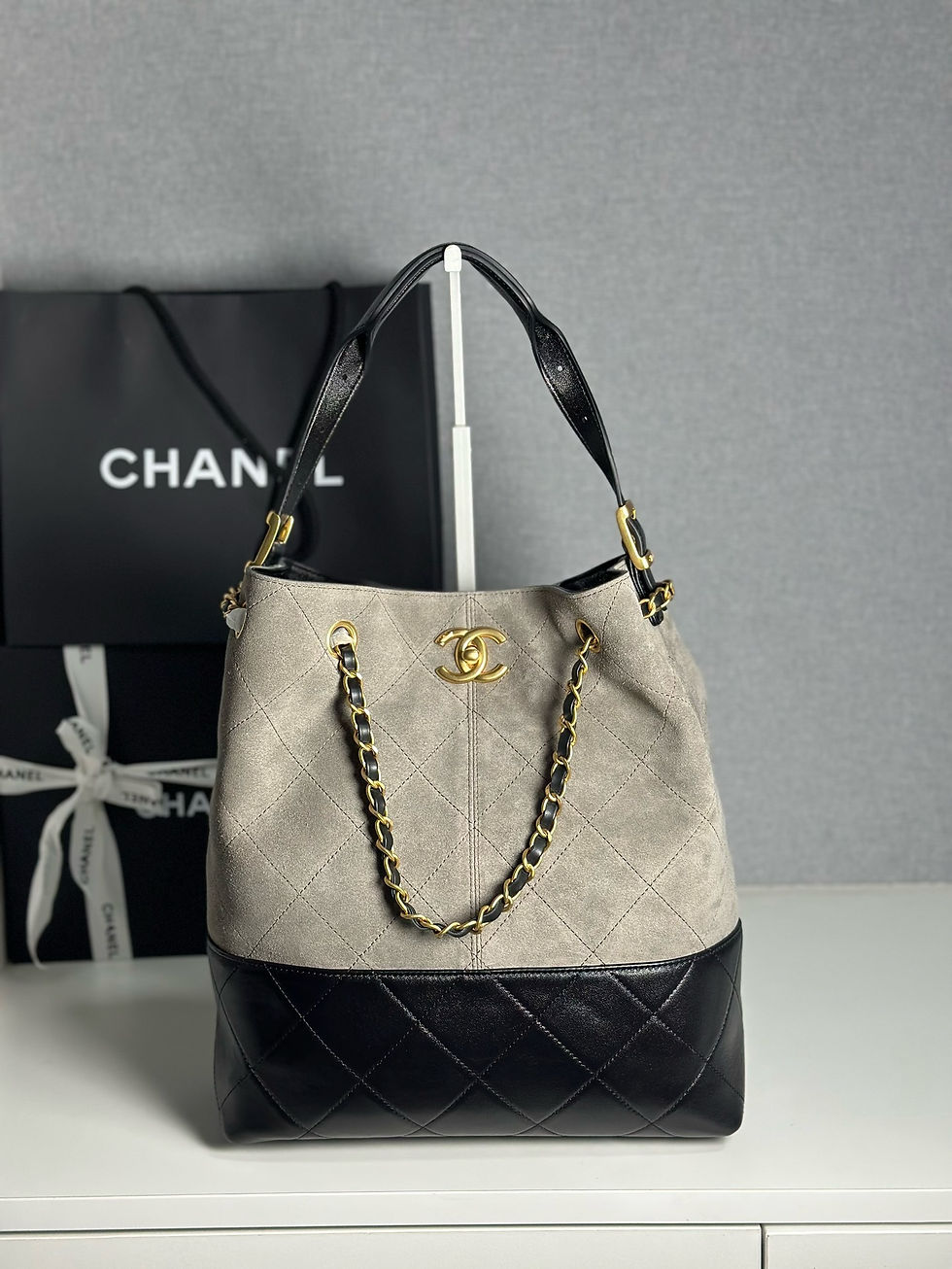CHANEL 25A SUEDE HOBO SHOPPING ULTIMATE BAG