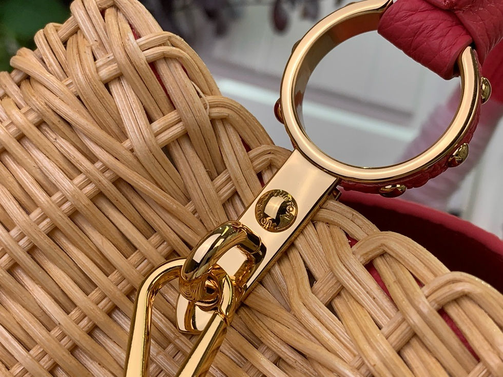 Thumbnail: LV CAPUCINES BB IN WICKER RAFFIA LEATHER BAG 