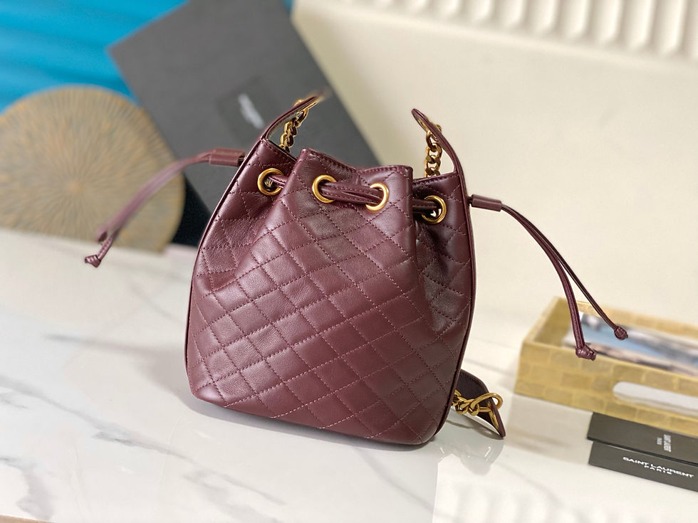 YSL CASSANDRE DIAMOND PATTERN BUCKET BAG