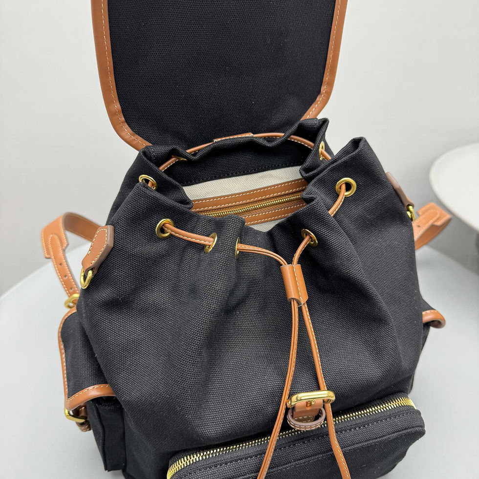 Thumbnail: MIU MIU LEATHER CANVAS MEDIUM BACKPACK