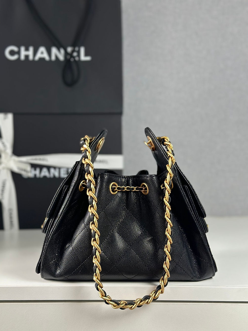 Thumbnail: CHANEL 25S CARGO MINI CAVIAR LEATHER ULTIMATE BAG A